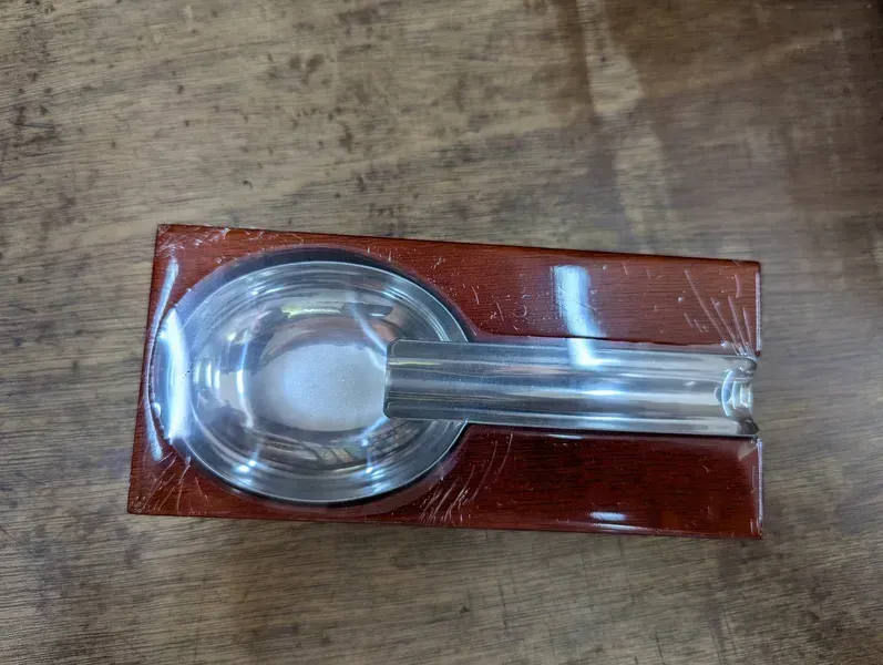Rectangular Ashtray With Metal Base